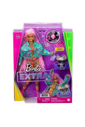 GXF09 Barbie Extra - Pembe Örgü Saçlı Bebek, +3 yaş