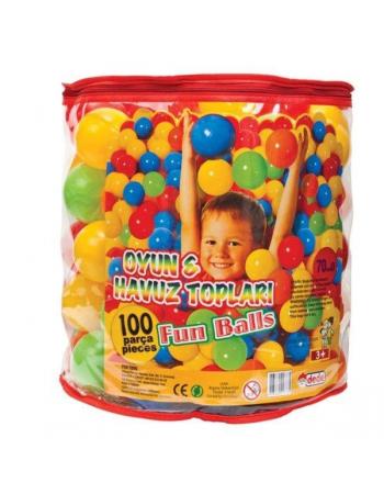 01733 Oyun Havuz Topu 100'Lü 7 cm Fileli ,Dede