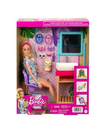 HCM82 Barbie, Işıltı Dolu Spa Günü Oyun Seti, Barbie Welness