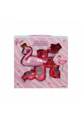 2599 Flamingo Şekilli 3 Katlı Makyaj Güzellik Seti