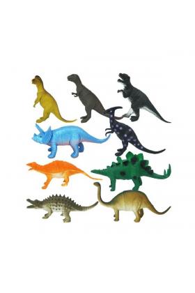 0714 Dinozorların Dünyası Poşetli 9'lu Hayvan Oyun Seti -Sunman