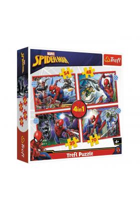 PUZZLE-34384 Marvel Spiderman 4IN1 Puzzle