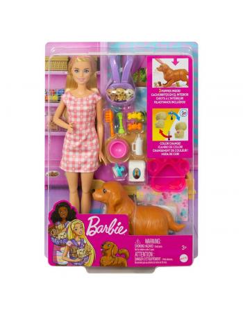 HCK75 Barbie ve Yeni Doğan Köpekler Oyun Seti, Barbie ve Hayvanları