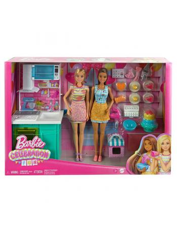 HJY94 Barbie Brooklyn ve Malibu Pasta Yapıyor Oyun Seti