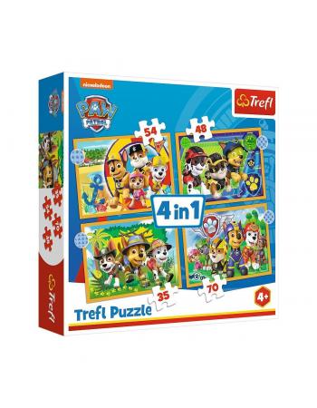 PUZZLE-34395 Paw Patrol 4IN1 Puzzle